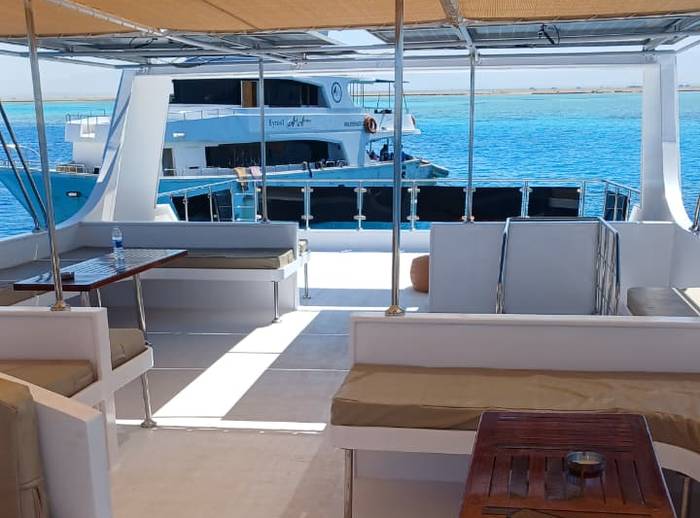 Shaded lounge deck